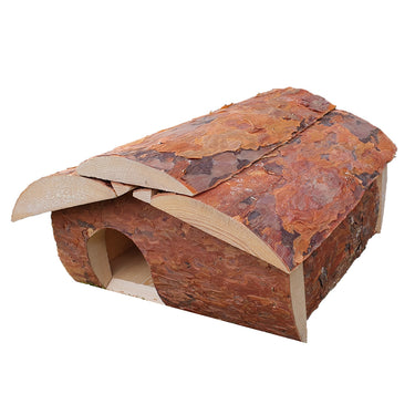 Huis voor egels met berkenhout