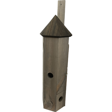 toren voor mussen met drie compartimenten