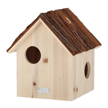 eekhoornhuis met dak van boomschors
