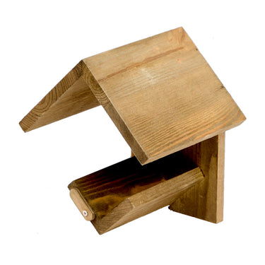 Erdnussbutter-Vogelhaus - Holz vergraut