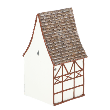 wit vakwerk vogel huis achterkant