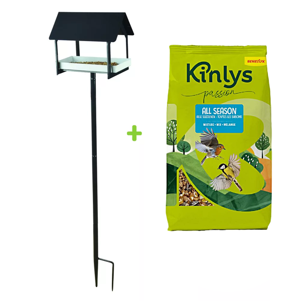 Vorteilspaket - Futtertisch Anthrazit mit Erdspieß