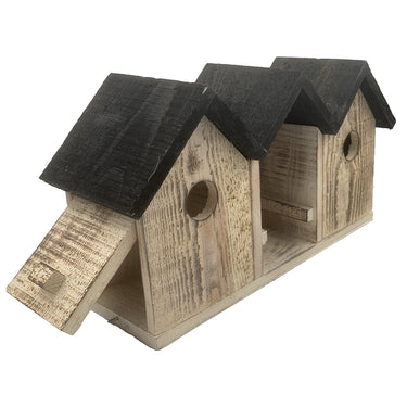 mussenvilla met twee huisjes en pindakaashouder in het midden