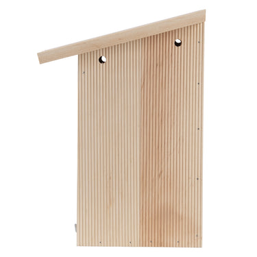 Nestkast voor een Koolmees van dik hout zijkant