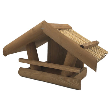 Hängendes Futterhaus - Strohdach - Holz